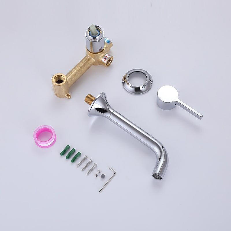 China Faucet Supplier Wall Mount Faucet Bathroom Chrome Brass single Wall-Mounted Basin Bathroom Faucets Chrome Brass Wall mounted Basin Bathroom Faucets 1 7 China Faucet Supplier Wall Mount Faucet Bathroom Chrome Brass single Wall-Mounted Basin Bathroom Faucets - Image 7