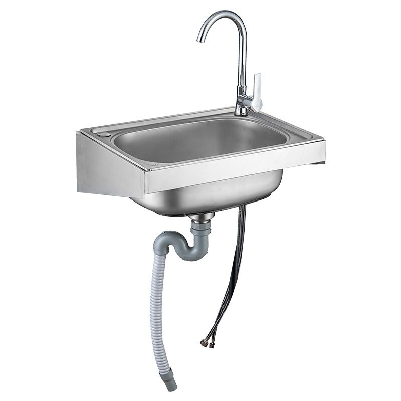 Customized 304 Stainless Steel Commercial Kitchen Hand Sink Wall-Mounted Single Square Bowl with Splash Guard and Two Holes Customized 304 Stainless Steel Commercial Kitchen Hand Customized 304 Stainless Steel Commercial Kitchen Hand Sink Wall-Mounted Single Square Bowl with Splash Guard and Two Holes