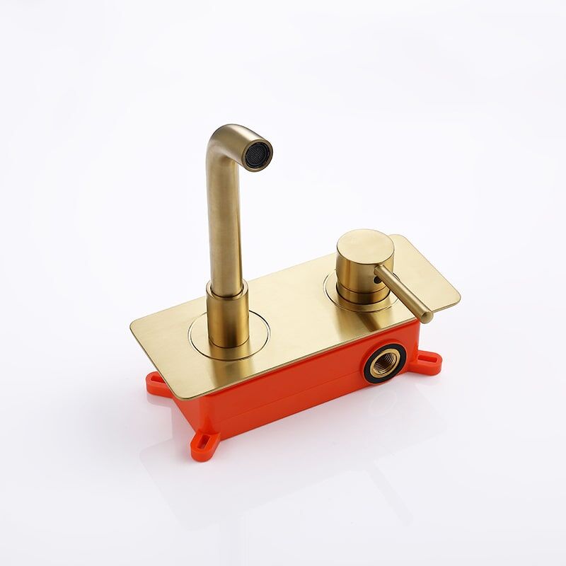 Elegant Bathroom Design Royal Long Spout Brushed Gold Brass Wall Mount Faucets Elegant Bathroom Design Royal Long Spout Brushed Gold Brass Wall Mount Faucets 2 Elegant Bathroom Design Royal Long Spout Brushed Gold Brass Wall Mount Faucets - Image 6