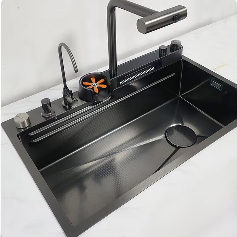 European Multifunction the Kitchen Sinks 304 Stainless Steel Modern Gun Grey Waterfall Rainfall Single Bowl Kitchen Sink Set European Multifunction the Kitchen Sinks 304 Stainless European Multifunction the Kitchen Sinks 304 Stainless Steel Modern Gun Grey Waterfall Rainfall Single Bowl Kitchen Sink Set