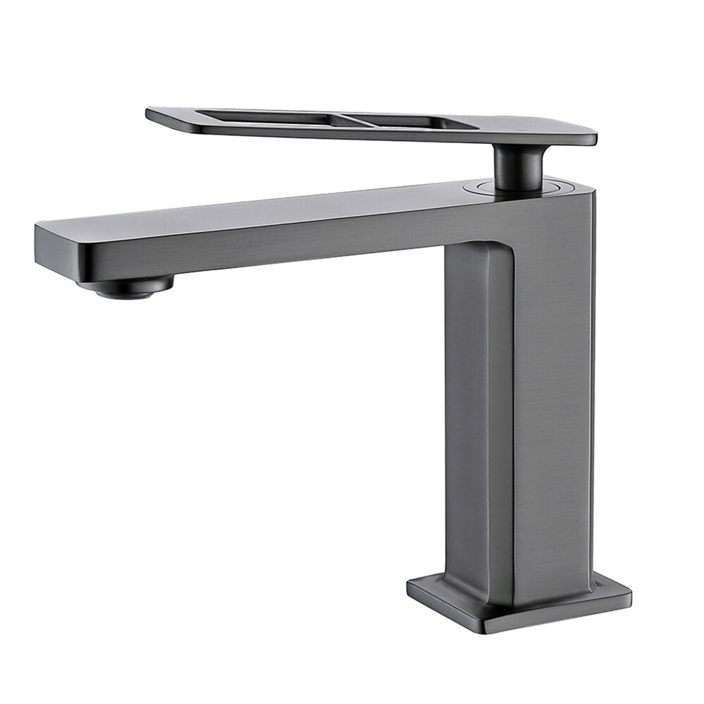 Gun Metal Finish Single-Hole Basin Mixer Faucet Hot Cold Water Tap Ceramic Cartridge Deck Mounted Bathroom Brass Basin Faucet Gun Metal Finish Single Hole Basin Gun Metal Finish Single-Hole Basin Mixer Faucet Hot Cold Water Tap Ceramic Cartridge Deck Mounted Bathroom Brass Basin Faucet