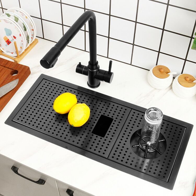 Handmade 304 Stainless Steel Kitchen Sink Single Square Bowl Countertop with Drainboard and Faucet Handmade 304 Stainless Steel Kitchen Sink Single Handmade 304 Stainless Steel Kitchen Sink Single Square Bowl Countertop with Drainboard and Faucet