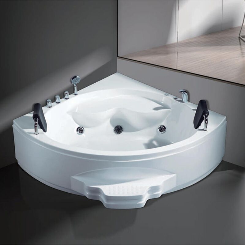 2 Person Acrylic Bathtub Triangle Freestanding Soaking Adult Bath Tub Corner Whirlpool Massage Bathtub Heated acrylic air and whirlpool bathtubs for adults CE TUV MOPO foshan Air jet bubble hydro tub 2 person quality luxury cheap whirlpool bathtubs spa waterfall jacuzzier