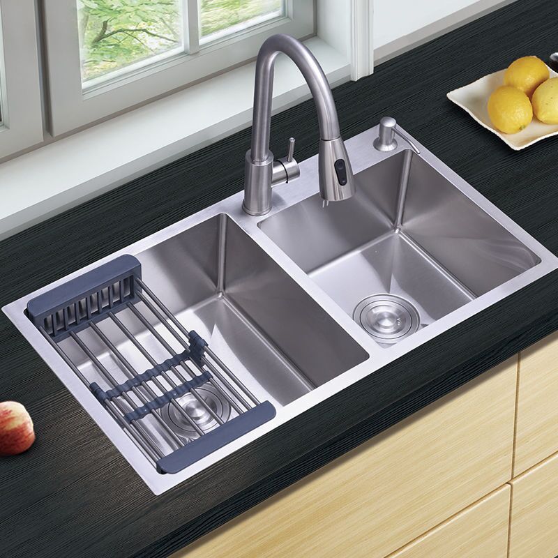 High Quality 304 Stainless Steel Double Bowl Kitchen Sink No Fading Handmade Above Counter Installation Dishwasher Sink High Quality 304 Stainless Steel Double Bowl 1.jpg 800x800 1 High Quality 304 Stainless Steel Double Bowl Kitchen Sink No Fading Handmade Above Counter Installation Dishwasher Sink