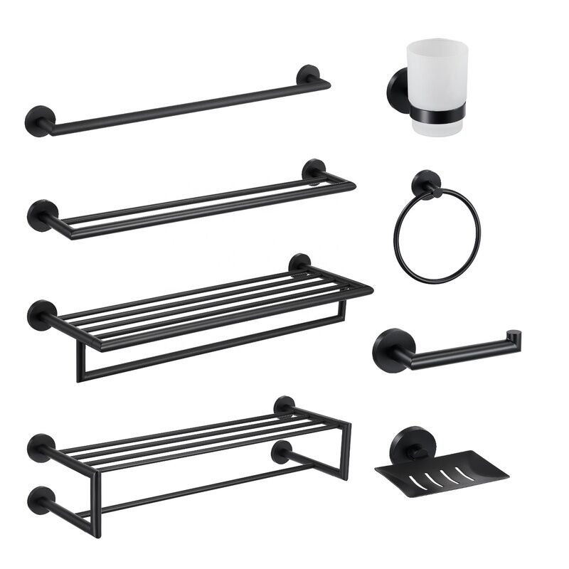 High Quality Manufacturer SUS 304 Stainless Steel Home Bathroom Accessories Hardware Set Black Towel Holders Paper Holder Towel High Quality Manufacturer SUS 304 Stainless High Quality Manufacturer SUS 304 Stainless Steel Home Bathroom Accessories Hardware Set Black Towel Holders Paper Holder Towel