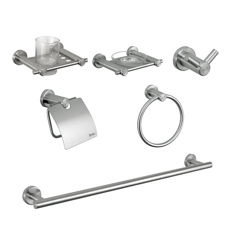 High Quality SS304 Towel Bar 6-10 Piece Luxury Bath Ensemble Easy-to-Use Bathroom Accessories Set for Home or Hotel High Quality SS304 Towel Bar 6 High Quality SS304 Towel Bar 6-10 Piece Luxury Bath Ensemble Easy-to-Use Bathroom Accessories Set for Home or Hotel