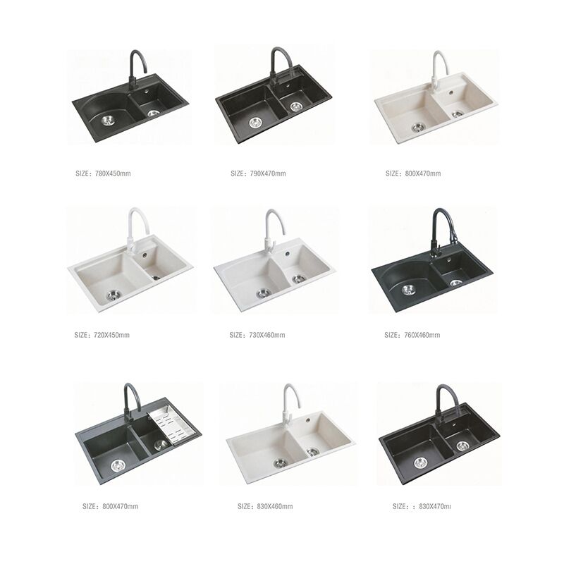High Quality Modern Home Double Bowl Grey Quartz Composite Granite Undermount Kitchen Sink High Quality modern home double bowl grey quartz composite granite undermount kitchen sink High Quality Modern Home Double Bowl Grey Quartz Composite Granite Undermount Kitchen Sink