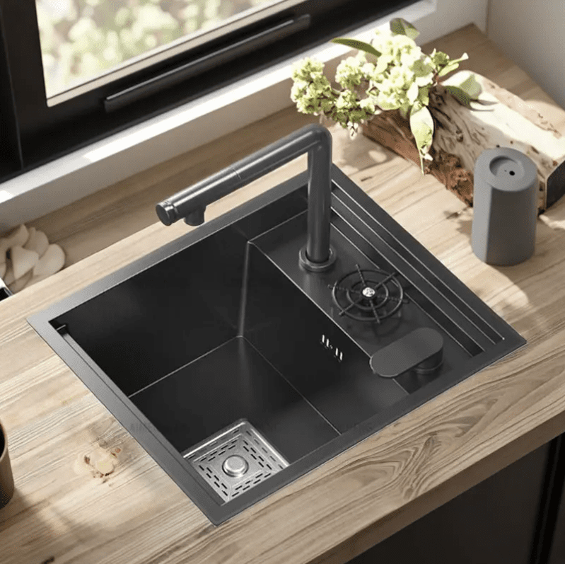 Hot Sale Black Nano Small Bar Invisible Single Bowl SS Hidden Kitchen Sinks with Foldable Faucet Hot Sale Black Nano Small Bar Hot Sale Black Nano Small Bar Invisible Single Bowl SS Hidden Kitchen Sinks with Foldable Faucet