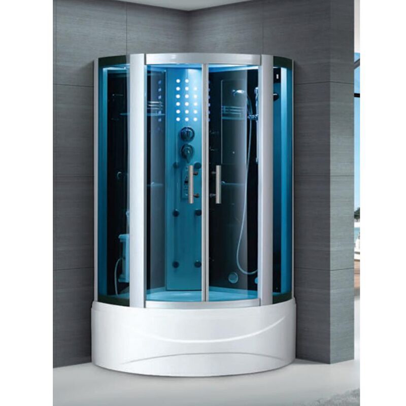 Wholesale Luxury Cabin Bath Sauna and Steam Room Two Person Shower Wooden Sauna Spa Indoor Steam Shower Room With Tv Shower Room Tempered Glass,Sauna Shower Cabin