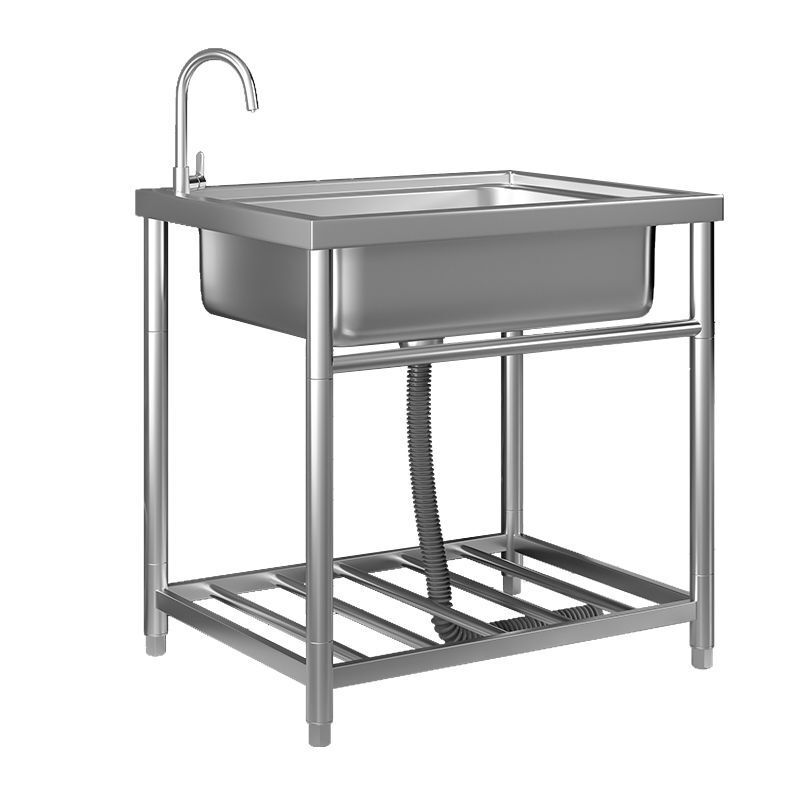 Industrial Single-Bowl Commercial Kitchen Sink Stainless Steel Manufacturer's Square Bowl with Faucet Working Table Two Holes Industrial Single Bowl Commercial Kitchen Sink Stainless Industrial Single-Bowl Commercial Kitchen Sink Stainless Steel Manufacturer's Square Bowl with Faucet Working Table Two Holes