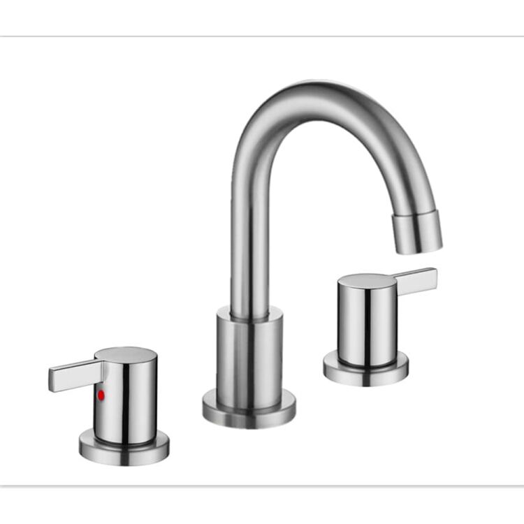 Kaiping Modern Design Two-Handle Basin Mixer Tap Copper Brushed Nickel Finish Hot Cold Bathroom Faucet Kaiping Modern Design Two Handle Basin Kaiping Modern Design Two-Handle Basin Mixer Tap Copper Brushed Nickel Finish Hot Cold Bathroom Faucet