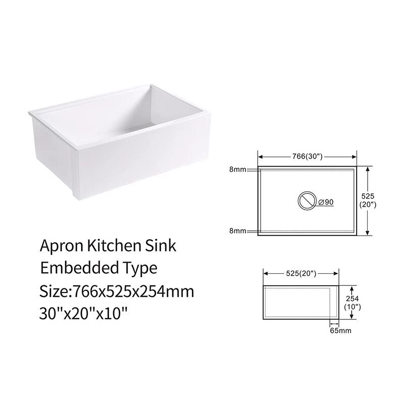 Rectangular Kitchen Sink Ceramic Solid Cast Sink Fireclay White Glazed Basin Without Faucet Kitchen Sink Apron Front Ceramic Porcelain Single Bowl Farmhouse Kitchen Sink S d3020 Rectangular Kitchen Sink Ceramic Solid Cast Sink Fireclay White Glazed Basin Without Faucet - Image 13