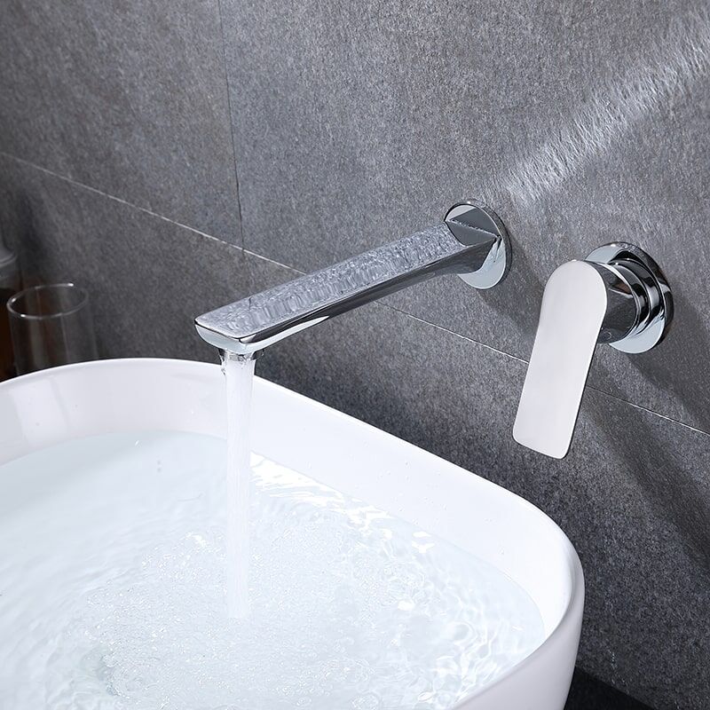Wholesale Price Modern Style Wall Mounted Faucet Brass Bathroom Faucet Hot And Cold Water Control Basin Faucet Latest arrival Hotel Bathroom water tap Single lever Chrome Embedded Wall mounted Hot and Cold Basin Faucet 2 Wholesale Price Modern Style Wall Mounted Faucet Brass Bathroom Faucet Hot And Cold Water Control Basin Faucet - Image 6