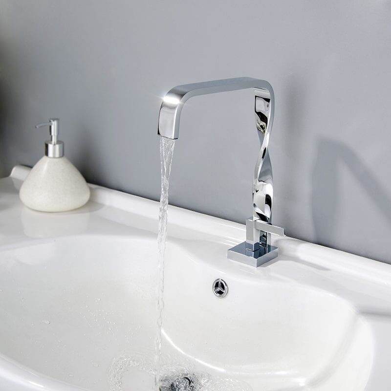 Factory Wholesale Bathroom Taps Faucet Brass Distorted Waterfall Basin Faucet Luxurious Surface Design Modern Tap Washbasin Waterfall Bathroom Faucets 3 Factory Wholesale Bathroom Taps Faucet Brass Distorted Waterfall Basin Faucet - Image 8