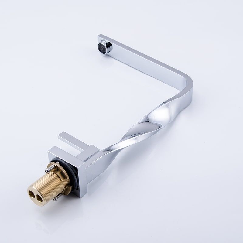 Wholesale Sanitary Ware Faucet Brass Distorted Waterfall Sink Faucets Luxurious Surface Design Modern Tap Washbasin Waterfall Bathroom Faucets 7 Wholesale Sanitary Ware Faucet Brass Distorted Waterfall Sink Faucets - Image 9