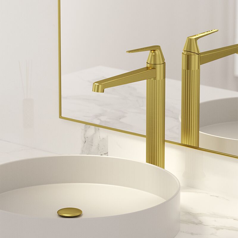 Luxury Basin Mixer Faucet Deck Mounted Brass Lavatory Vanity Faucet Single Handle Brushed Gold Taps for Bathroom Luxury Basin Mixer Faucet Deck Mounted Brass Luxury Basin Mixer Faucet Deck Mounted Brass Lavatory Vanity Faucet Single Handle Brushed Gold Taps for Bathroom