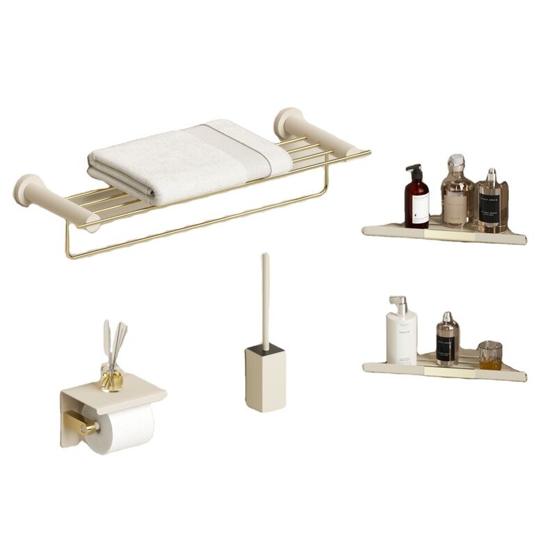 Luxury Bathroom Design Wall Mount Gold White Brass Bathroom Accessories Set Luxury Bathroom Design Wall Mount Gold Luxury Bathroom Design Wall Mount Gold White Brass Bathroom Accessories Set