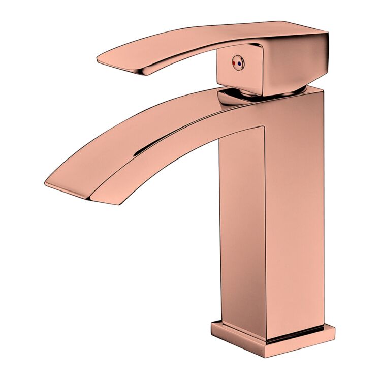 Luxury Blushed Rose Golden Wash Basin Faucets Modern Style Solid Brass Bathroom Basin Taps Single-Handle Hot Cold Taps Luxury Blushed Rose Golden Wash Basin Faucets Luxury Blushed Rose Golden Wash Basin Faucets Modern Style Solid Brass Bathroom Basin Taps Single-Handle Hot Cold Taps