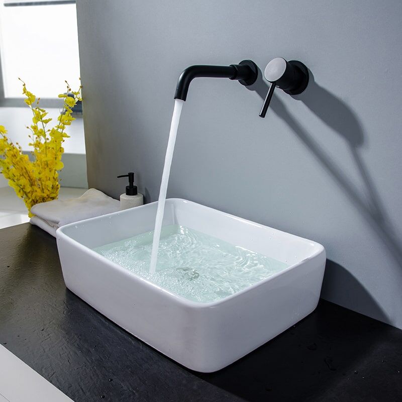 Luxury Single Handle Brass Waterfall Wall Mounted Basin Faucets Bathroom Wall Faucet Luxury Dual Handle Wall Mounted Black Brass Bath Bathroom Wash Basin Tap Mixer Faucet 2 Luxury Single Handle Brass Waterfall Wall Mounted Basin Faucets Bathroom Wall Faucet - Image 9