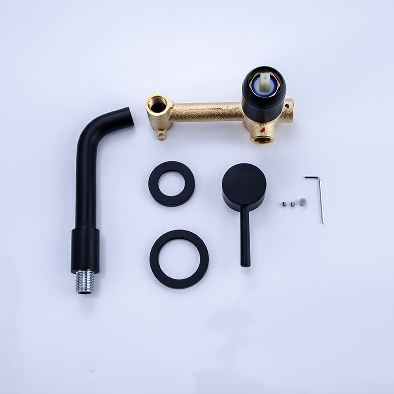 Luxury Single Handle Brass Waterfall Wall Mounted Basin Faucets Bathroom Wall Faucet Luxury Dual Handle Wall Mounted Black Brass Bath Bathroom Wash Basin Tap Mixer Faucet 5 Luxury Single Handle Brass Waterfall Wall Mounted Basin Faucets Bathroom Wall Faucet - Image 12