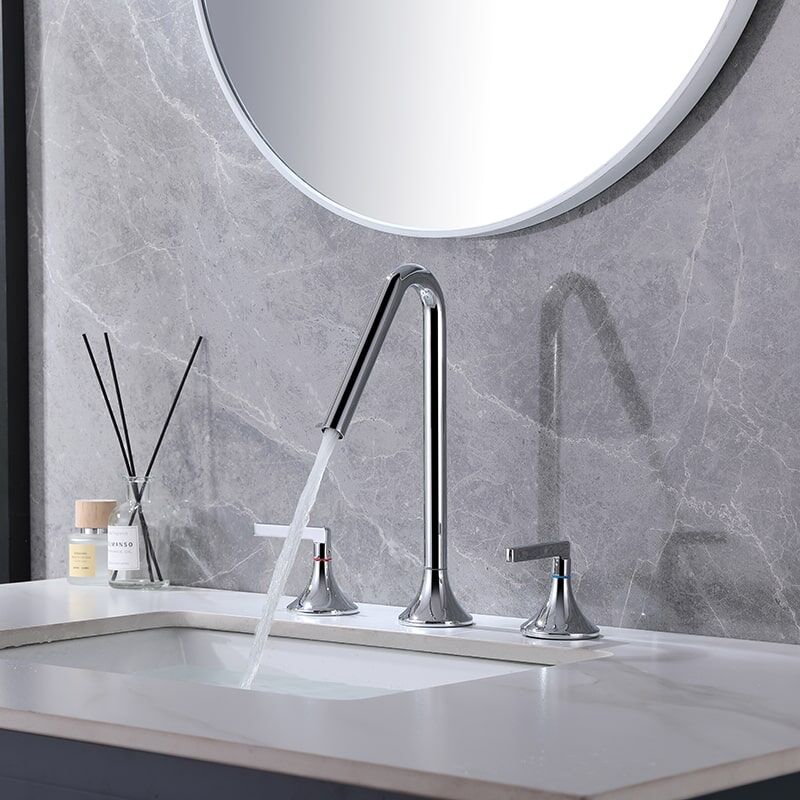 Brushed Gold Bathroom Faucet 2 Handle 3 Hole Brass Sink Faucet Bathroom Basin Water Mixer Taps For Bathroom Luxury Faucets Mixers Taps Basin Sink Faucet Modern Brass 2 Handle 3 Hole Basin Faucet Bathroom 11 Brushed Gold Bathroom Faucet 2 Handle 3 Hole Brass Sink Faucet Bathroom Basin Water Mixer Taps For Bathroom - Image 12