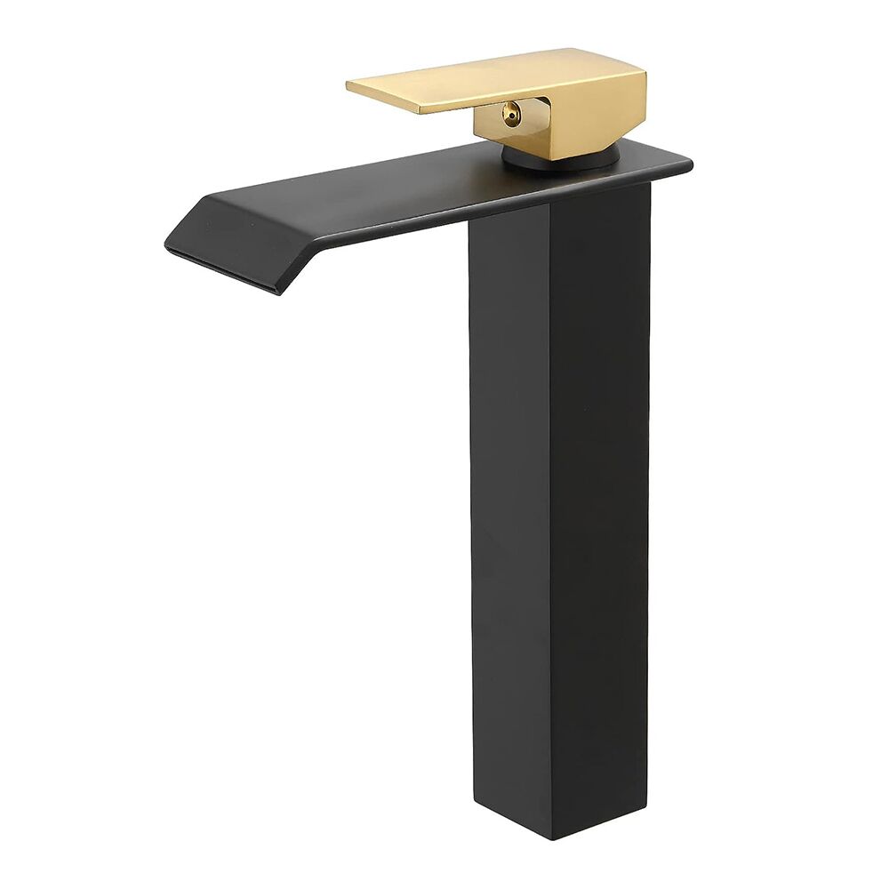 Luxury Single Lever Deck Mounted High Wash Faucet for Bathroom Black Brass Hot & Cold Water Basin Mixer Tap Luxury Single Lever Deck Mounted High Wash Luxury Single Lever Deck Mounted High Wash Faucet for Bathroom Black Brass Hot & Cold Water Basin Mixer Tap