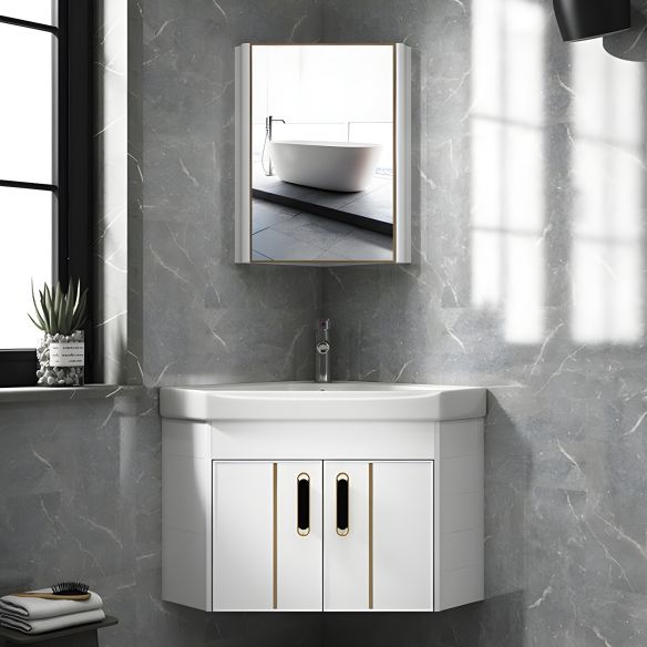 Luxury White Aluminum Waterproof Wall Storage Triangle Corner Cabinet MP BC 1087 Luxury White Aluminum Waterproof Wall Storage Triangle Corner Cabinet Luxury White Aluminum Waterproof Wall Storage Triangle Corner Cabinet