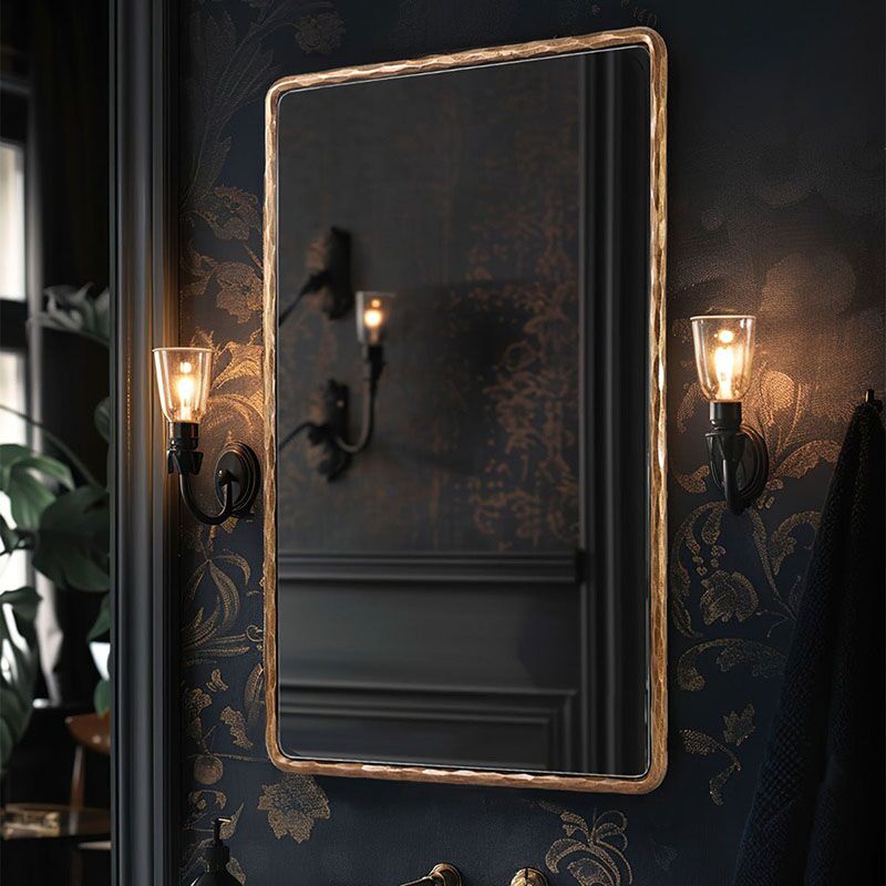 Custom Decor Metal Framed Wall Mounted Mirror for Bathroom for Hotels