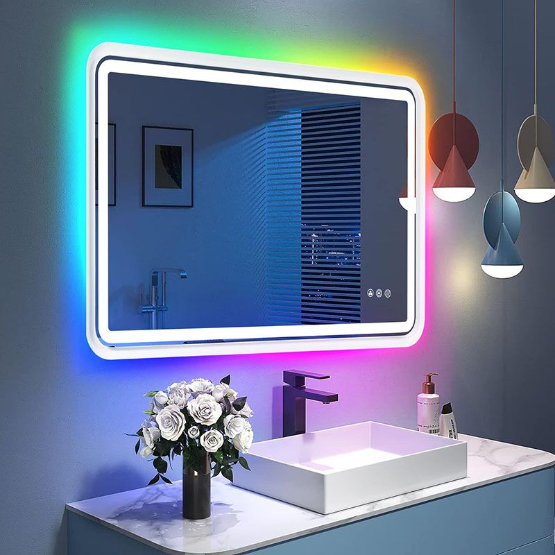 Bathroom LED Mirror With Smart Touch Switch Music Shower LED Smart Mirror MP LM 1025 Bathroom LED Mirror With Smart Touch Switch Music Shower LED Smart Mirror Bathroom LED Mirror With Smart Touch Switch Music Shower LED Smart Mirror