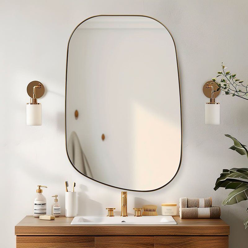 Wall Stainless Steel Framed Modern & Farmhouse Wall Mirror MP LM 1041 Wall Stainless Steel Framed Modern Farmhouse Wall Mirror Wall Stainless Steel Framed Modern & Farmhouse Wall Mirror