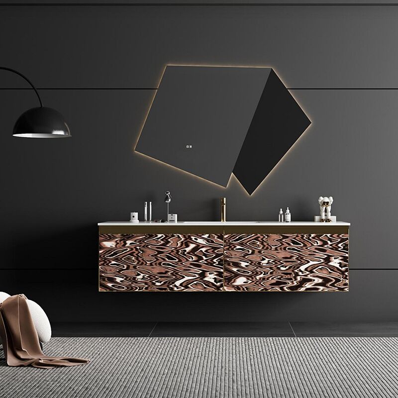 Luxury Wall Hung Sintered Stone Floating Double Sink Bathroom Vanity MP RM2632 Luxury Wall Hung Sintered Stone Floating Double Sink Bathroom Vanity Luxury Wall Hung Sintered Stone Floating Double Sink Bathroom Vanity