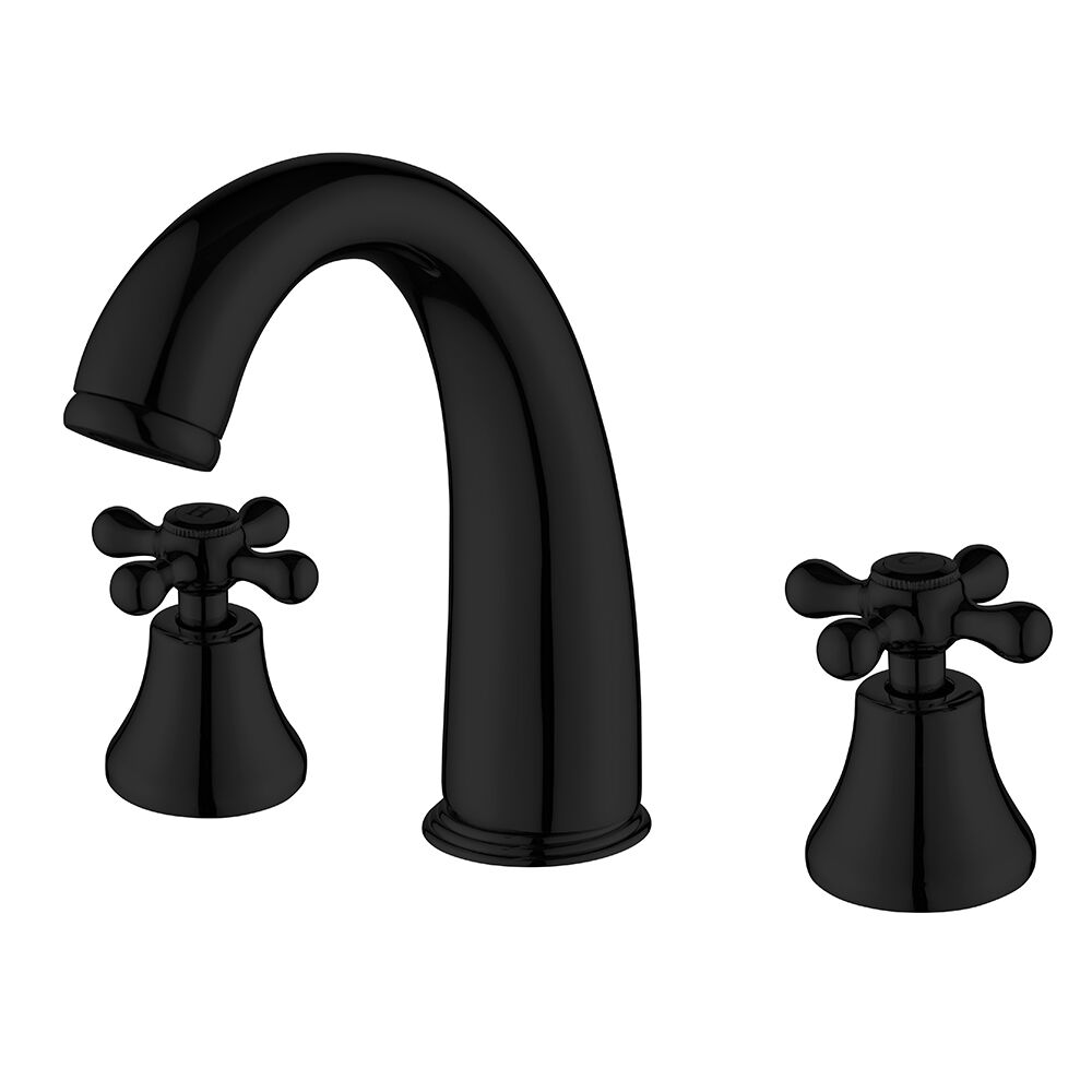 Manufacturer's New Design Matt Black Durable Brass Basin Faucet Mixer Tap Bathroom Curved Spout Cross Handle Basin Tap Manufacturer s New Design Matt Black Durable Manufacturer's New Design Matt Black Durable Brass Basin Faucet Mixer Tap Bathroom Curved Spout Cross Handle Basin Tap