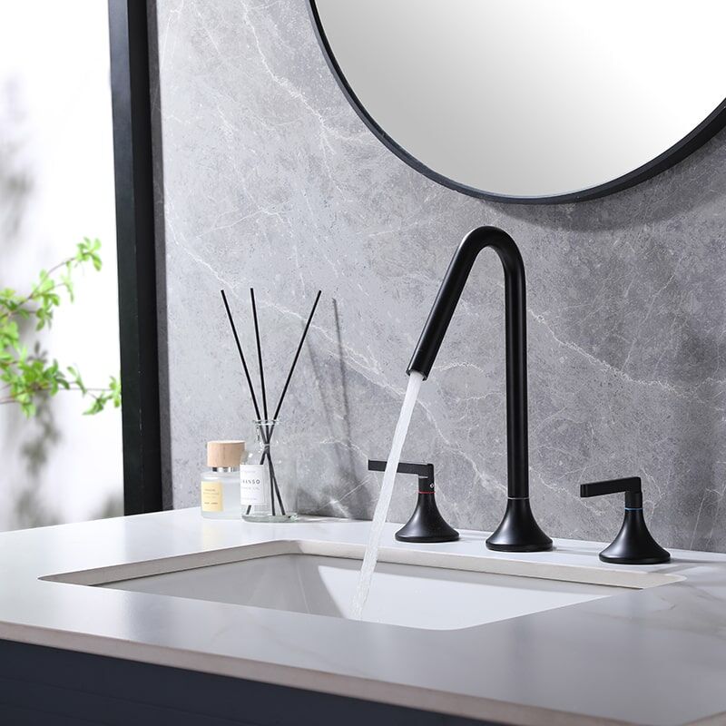 Brushed Gold Bathroom Faucet 2 Handle 3 Hole Brass Sink Faucet Bathroom Basin Water Mixer Taps For Bathroom Matt Black 2 Handle Brass Bathroom Sink Faucet 3 Hole Desk basin faucets 10 Brushed Gold Bathroom Faucet 2 Handle 3 Hole Brass Sink Faucet Bathroom Basin Water Mixer Taps For Bathroom - Image 8
