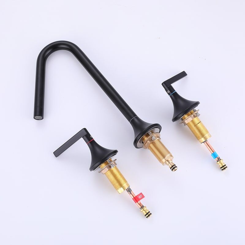 China Faucet Manufacturer and Supplier Matt Black 2 Handle Brass Bathroom Sink Faucet 3 Hole Desk basin faucets Matt Black 2 Handle Brass Bathroom Sink Faucet 3 Hole Desk basin faucets 5 China Faucet Manufacturer and Supplier Matt Black 2 Handle Brass Bathroom Sink Faucet 3 Hole Desk basin faucets - Image 17
