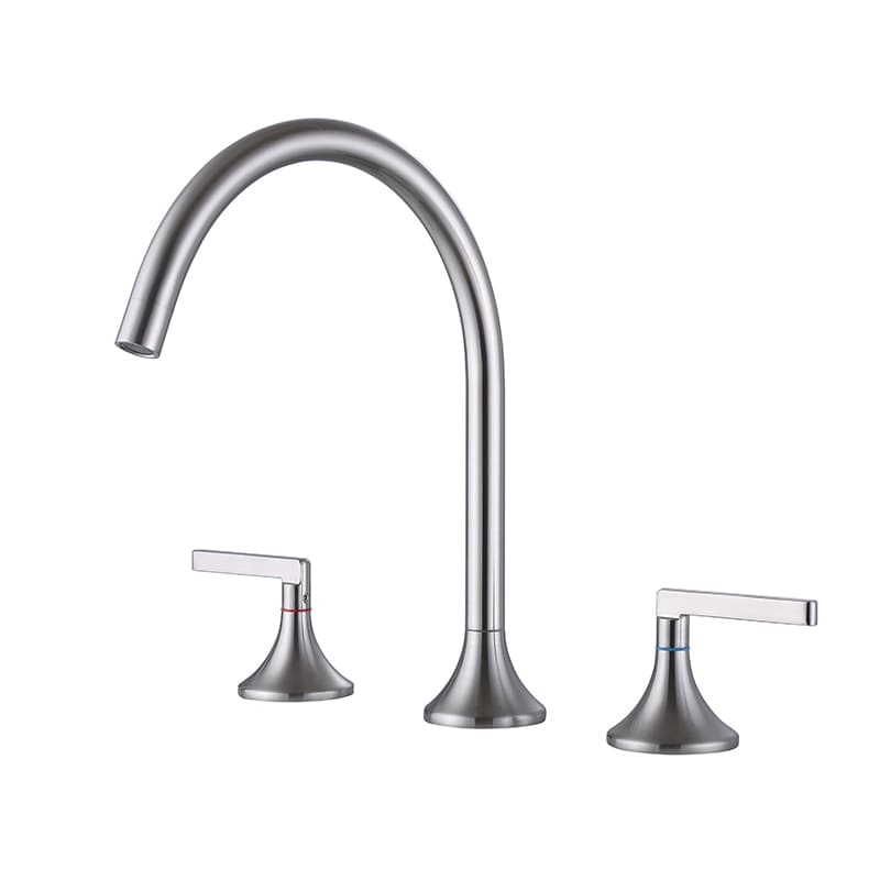 Brushed Gold Bathroom Faucet 2 Handle 3 Hole Brass Sink Faucet Bathroom Basin Water Mixer Taps For Bathroom Modern Bathroom Basin Faucet 3 Hole 2 Handle Bathtub Mixer Tap Faucet Sinks Taps For Kitchen Bathroom 1 Brushed Gold Bathroom Faucet 2 Handle 3 Hole Brass Sink Faucet Bathroom Basin Water Mixer Taps For Bathroom - Image 15