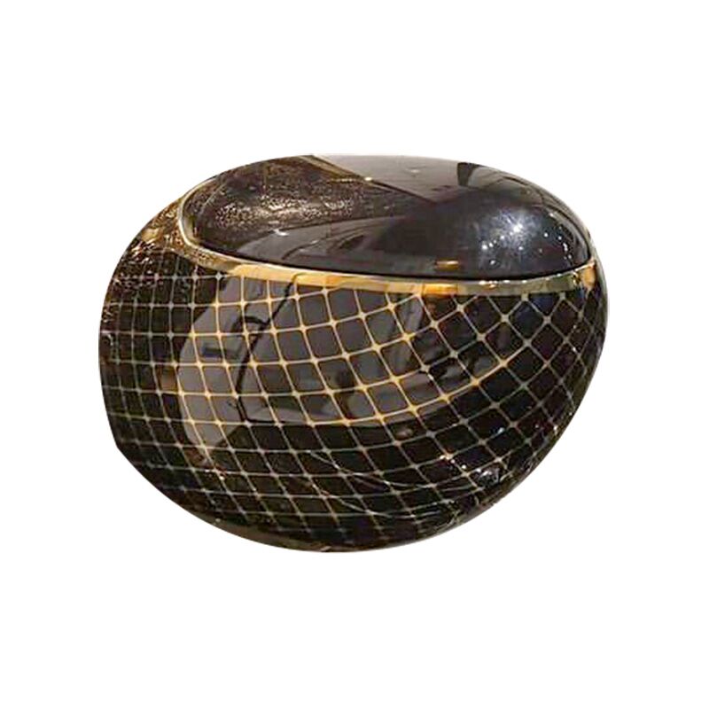 European golden wall mounted toilet ceramic rimless black and gold color toilet Modern Bathroom Rimless Washdown Wall Mounted Toilet G1133 European golden wall mounted toilet ceramic rimless black and gold color toilet