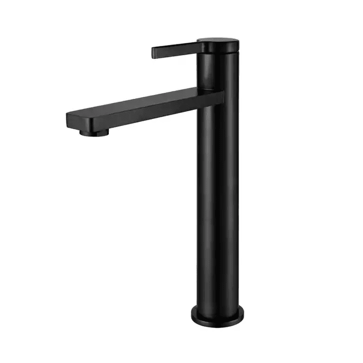 Modern Black Coating Brass Single Lever Long Spout Hot Cold Water Wash Basin Mixer Tap Modern Black Coating Brass Single Lever Long Modern Black Coating Brass Single Lever Long Spout Hot Cold Water Wash Basin Mixer Tap