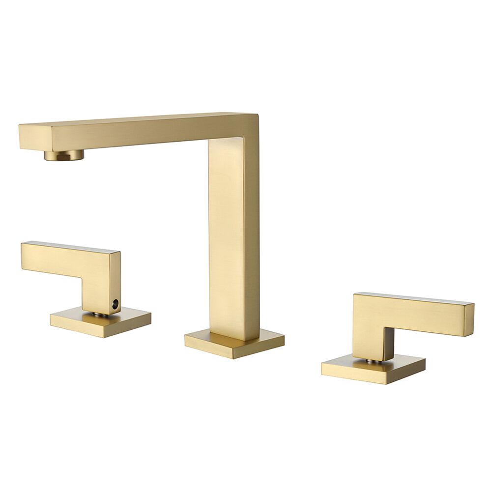 Modern Brass Square Bathroom Sink Faucet Matt Gold Washbasin Two Handles Mixer Basin Taps Modern Brass Square Bathroom Sink Faucet Matt Modern Brass Square Bathroom Sink Faucet Matt Gold Washbasin Two Handles Mixer Basin Taps