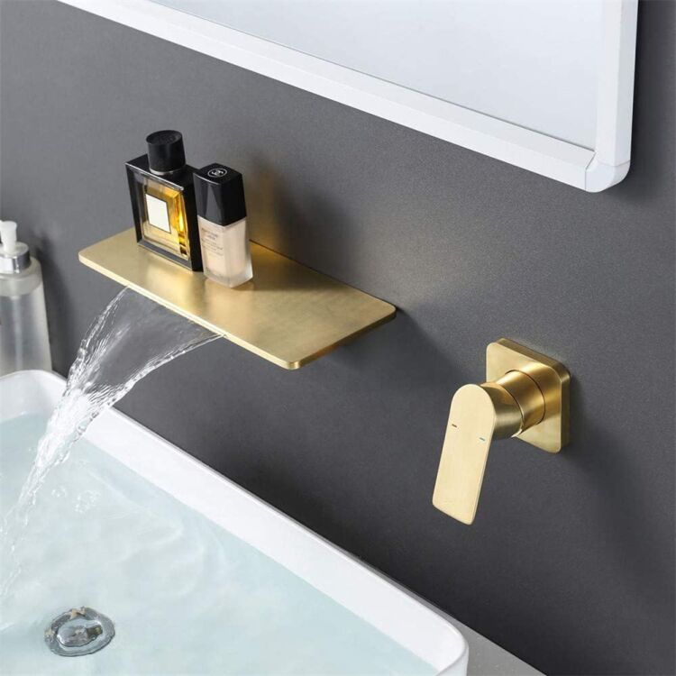 Modern Design Chrome Brass Single Handle Wall Mounted Thermostatic Faucet Hot and Cold Basin Mixer Taps Modern Design Chrome Brass Single Handle Wall Modern Design Chrome Brass Single Handle Wall Mounted Thermostatic Faucet Hot and Cold Basin Mixer Taps