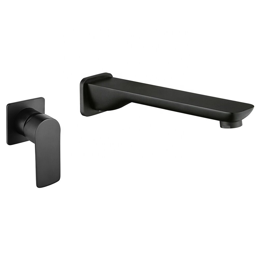 Modern Design Single Handle Thermostatic Wall Mounted Basin Faucets Matt Black Solid Brass Ceramic Valve Core Bathroom Faucets Modern Design Single Handle Thermostatic Wall Mounted Modern Design Single Handle Thermostatic Wall Mounted Basin Faucets Matt Black Solid Brass Ceramic Valve Core Bathroom Faucets