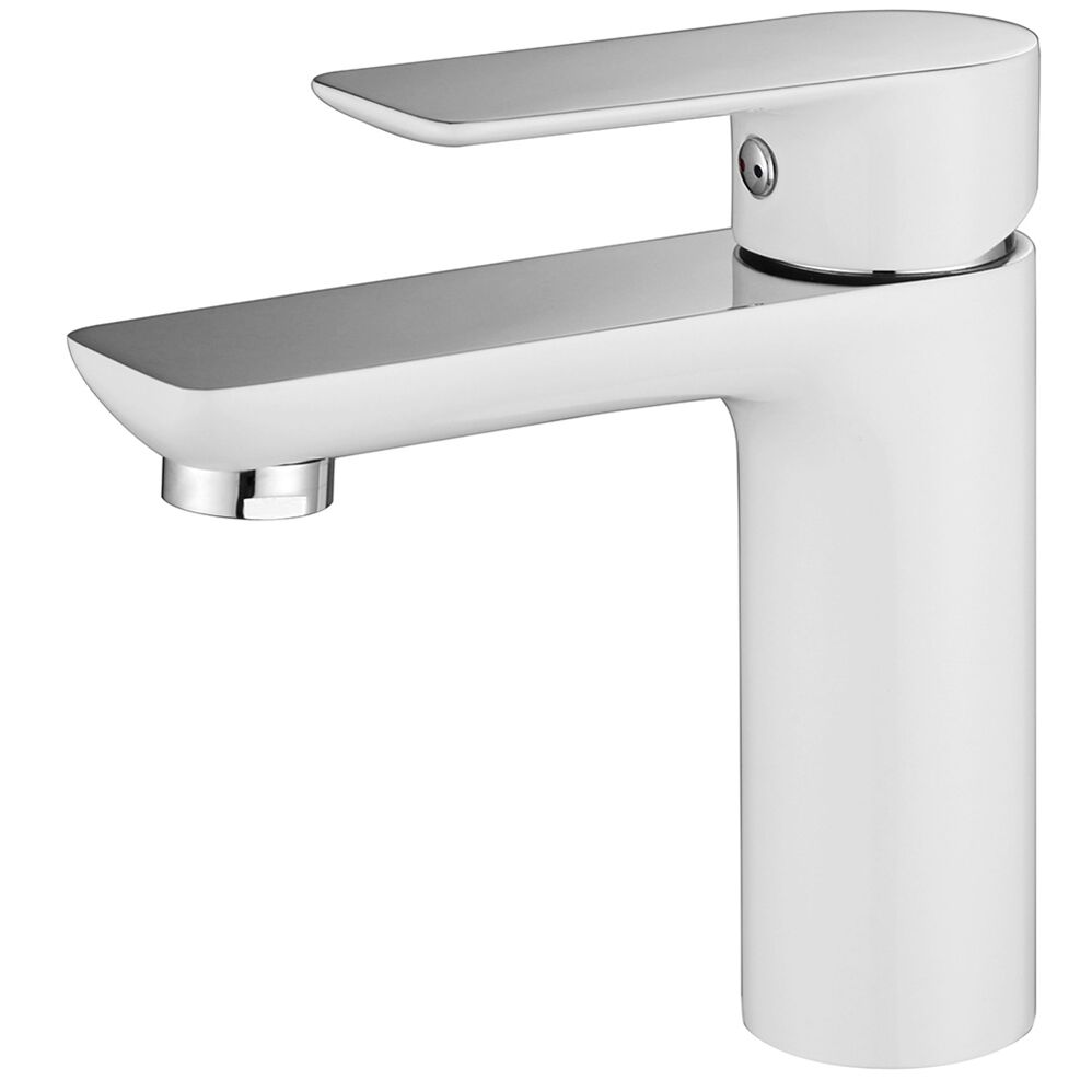 Modern Hot Cold Water Bathroom Tap Single Hole Deck Mounted Basin Tap White Finish Brass Washroom Tap Modern Hot Cold Water Bathroom Tap Single Modern Hot Cold Water Bathroom Tap Single Hole Deck Mounted Basin Tap White Finish Brass Washroom Tap
