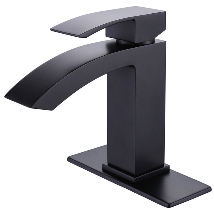 Modern Matt Black Single Hole Brass Basin Faucet Wall-Mounted Hot Cold Water Sink Tap with Ceramic Valve Core Modern Matt Black Single Hole Brass Basin Modern Matt Black Single Hole Brass Basin Faucet Wall-Mounted Hot Cold Water Sink Tap with Ceramic Valve Core