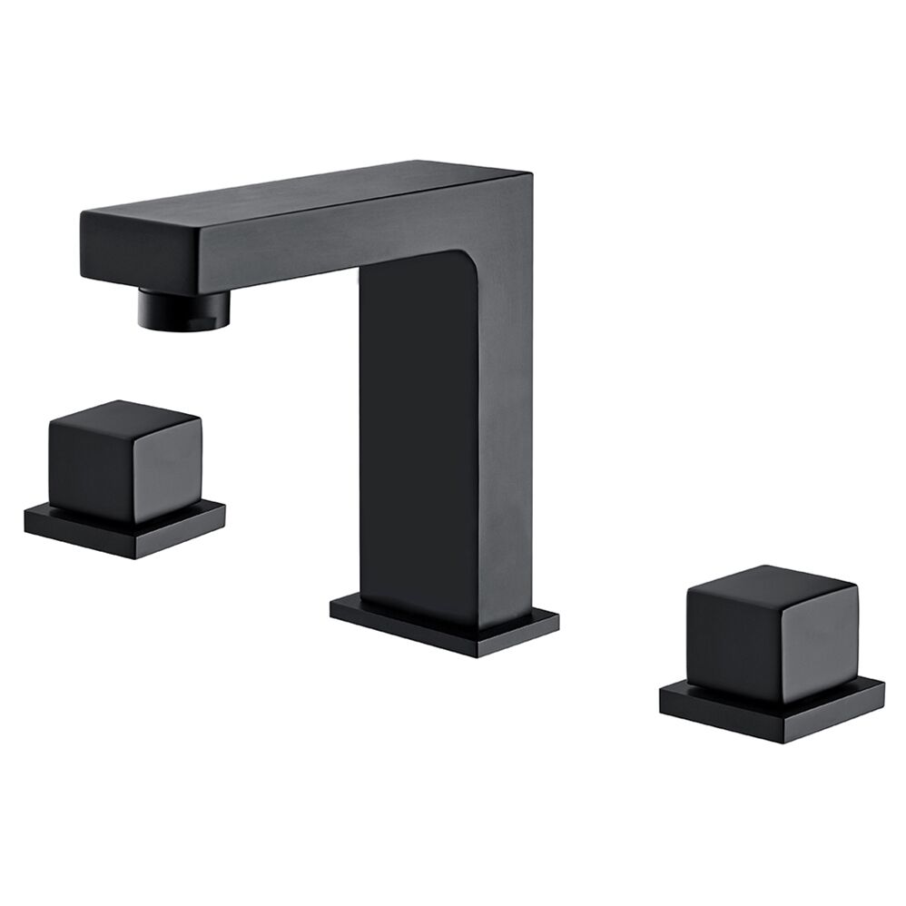 Modern Matt Black Square Deck Mounted Basin Mixer Faucet Thermostatic Double Handles Ceramic Cartridge Basin Tap Modern Matt Black Square Deck Mounted Basin Modern Matt Black Square Deck Mounted Basin Mixer Faucet Thermostatic Double Handles Ceramic Cartridge Basin Tap