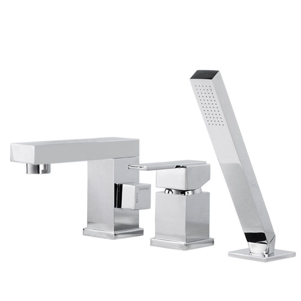 Modern Single-Handle Solid Brass Basin Faucet Chrome Finished Deck Mounted Hot and Cold Bathroom Faucets Modern Single Handle Solid Brass Basin Faucet Modern Single-Handle Solid Brass Basin Faucet Chrome Finished Deck Mounted Hot and Cold Bathroom Faucets