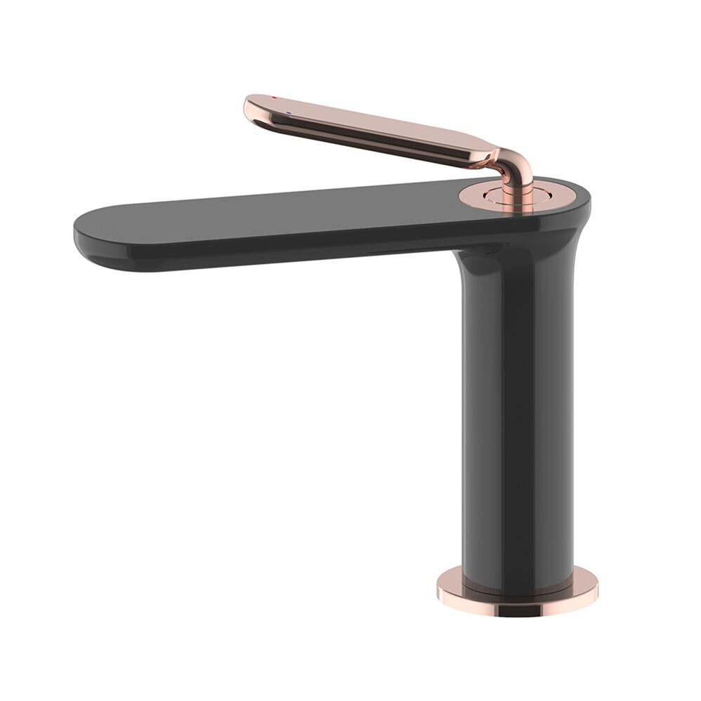 Modern Wash Faucet Hot Cold Water Tap Deck Mounted Single Hole Black and Rose Gold Finish Brass Basin Mixer Modern Wash Faucet Hot Cold Water Tap Modern Wash Faucet Hot Cold Water Tap Deck Mounted Single Hole Black and Rose Gold Finish Brass Basin Mixer