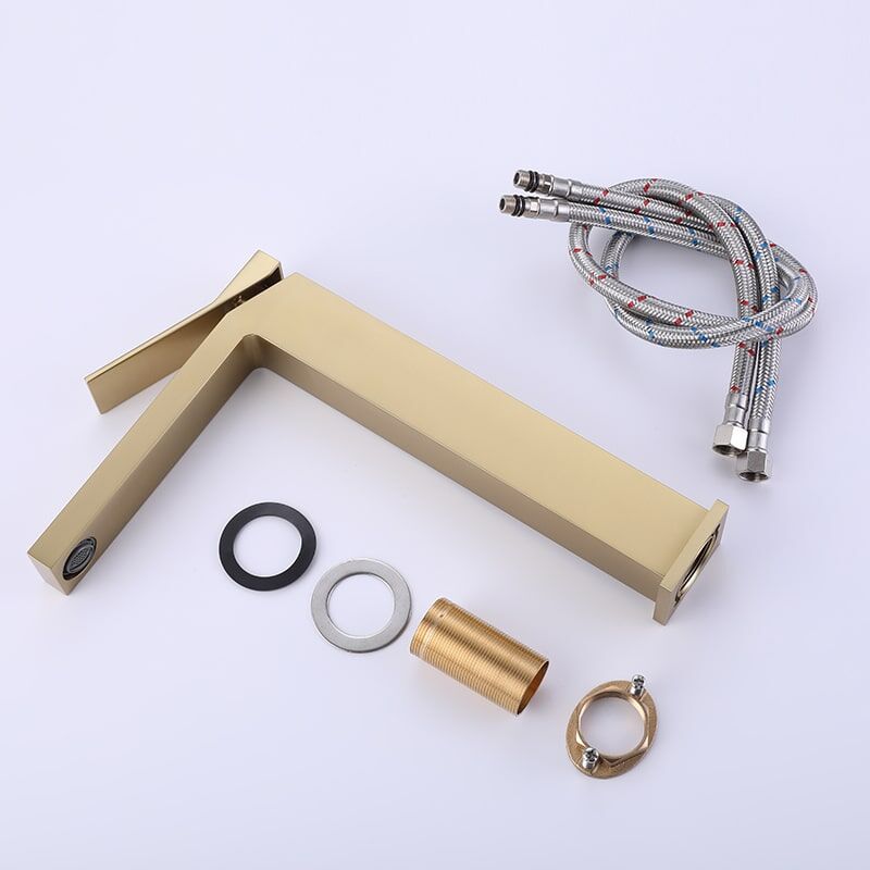 Factory Directly Bathroom Faucet Brass Single Handle Square Bathroom Sink Hot Cold Water Faucet Tap New Design American Sanitary Wares Black Surface Single Hole Handle Bathroom Basin Sink Faucet 1 Factory Directly Bathroom Faucet Brass Single Handle Square Bathroom Sink Hot Cold Water Faucet Tap - Image 2
