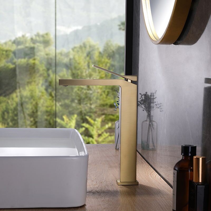 Factory Directly Bathroom Faucet Brass Single Handle Square Bathroom Sink Hot Cold Water Faucet Tap New Design American Sanitary Wares Black Surface Single Hole Handle Bathroom Basin Sink Faucet 7 Factory Directly Bathroom Faucet Brass Single Handle Square Bathroom Sink Hot Cold Water Faucet Tap - Image 8