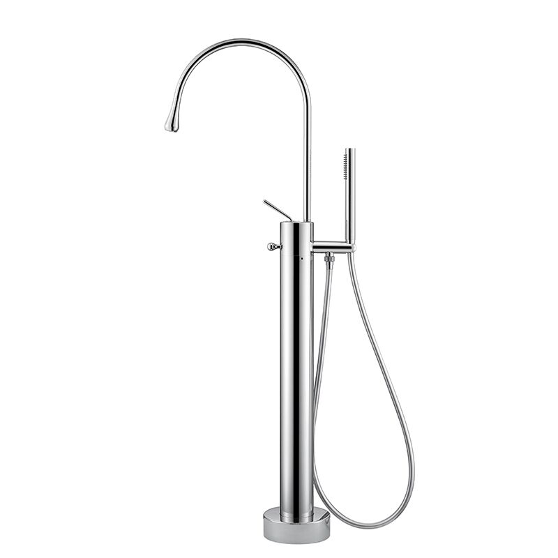 Freestanding Tub Bathtub Faucet Chrome Floor Mount Brass Single Handle Bathroom Faucets with Hand Shower Popular Floor Mounted Luxury Brass Bath Mixer Tap Single Lever Freestanding Bathtub Faucet Free Standing Bath Faucet 9 Freestanding Tub Bathtub Faucet Chrome Floor Mount Brass Single Handle Bathroom Faucets with Hand Shower