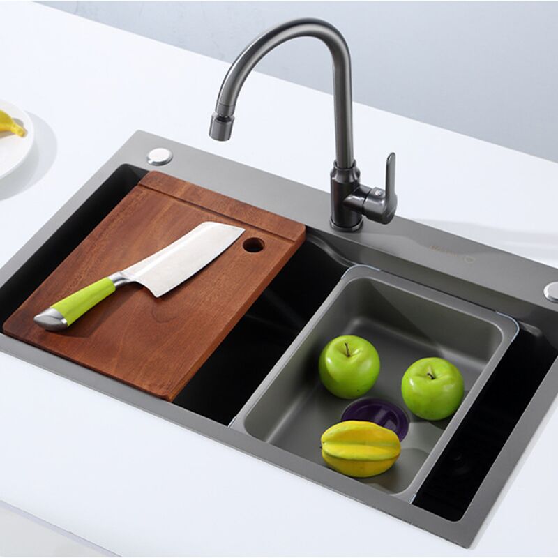 Factory Direct Rectangular 304 Stainless Steel Handmade Multifunction Kitchen Sink Rectangular 304 Stainless Steel Handmade Smart Waterfall Multifunction Kitchen Sink MP KS 002 4 Factory Direct Rectangular 304 Stainless Steel Handmade Multifunction Kitchen Sink - Image 2