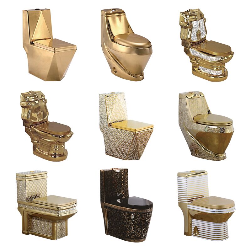 Factory Wholesale Black Toilet Luxury Sanitary Ware Bathroom Electro Plated Golden Dual Flush One Piece Toilet Royal Luxury Sanitary Ware Wc Toilet Set Bathroom Electroplated Gold Color Washdown Siphonic Gold Toilet Factory Wholesale Black Toilet Luxury Sanitary Ware Bathroom Electro Plated Golden Dual Flush One Piece Toilet - Image 6
